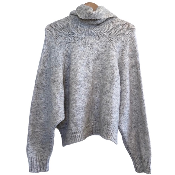 ๐ 6/$60, Sincerely Jules Sweater, Cowl Neck, Fluffy, Beige, Large - Picture 2 of 6
